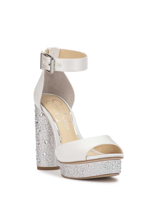 Jessica Simpson Shoes - Jessica Simpson Ivory Rhinestone Platform Heels